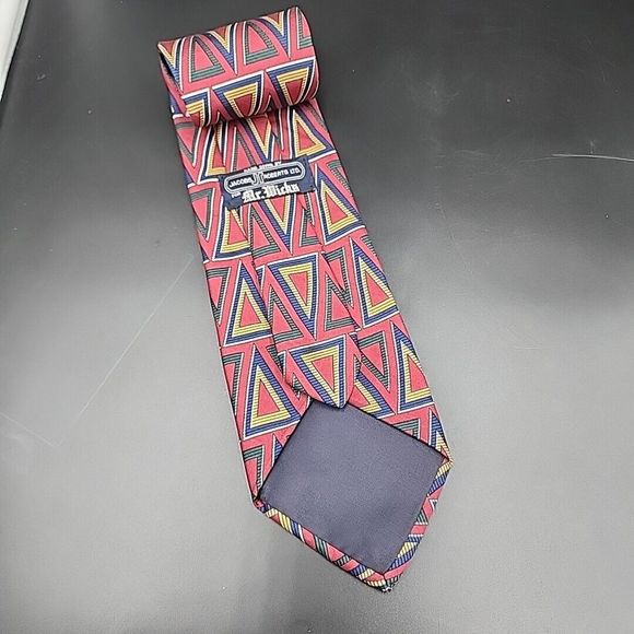 VTG Jacobs Roberts for Mr. Wicks Men's Tie 100% Silk Geometric Pattern 56 x 3.75 - Picture 5 of 9